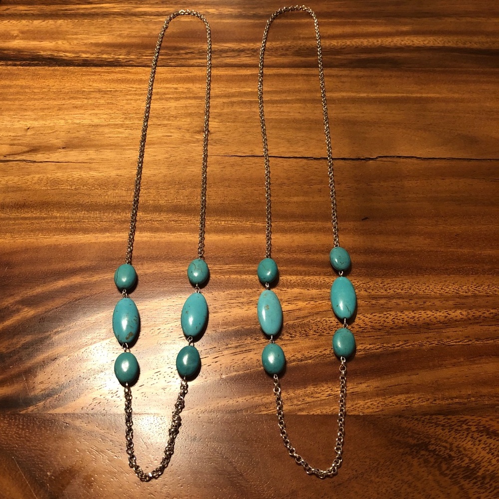 Silver Necklace with Turquoise beads